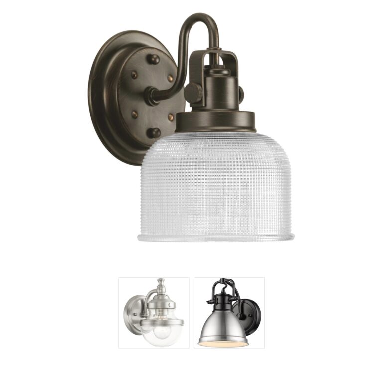 Progress Lighting Archie 1-Light Venetian Bronze Vanity with Prismatic Glass