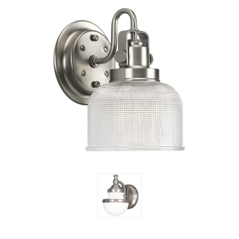 Progress Lighting Archie Antique Nickel Steel Vanity Light with Clear Prismatic Glass