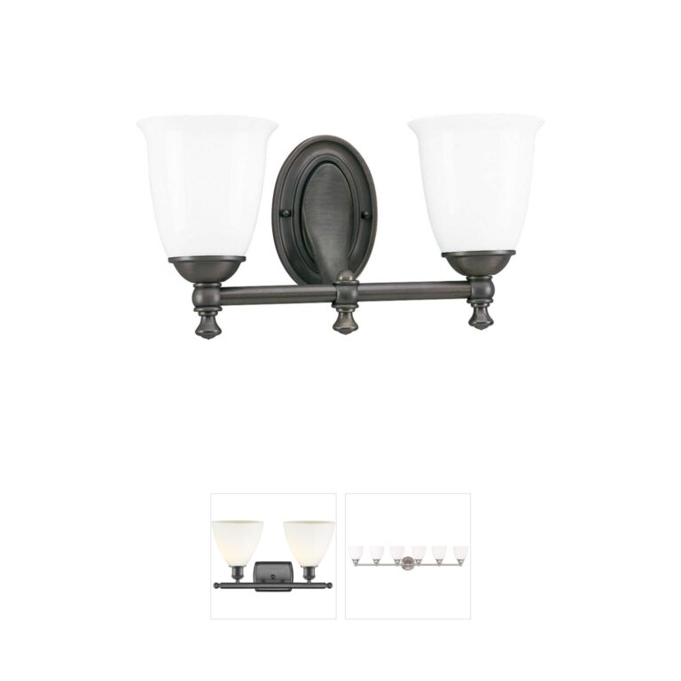 Progress Lighting Victorian 2-Light Venetian Bronze Bath Vanity with White Opal Glass