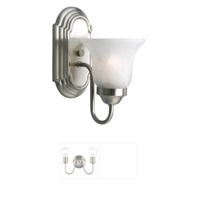 Progress Lighting Alabaster Glass Brushed Nickel 1-Light Vanity Light