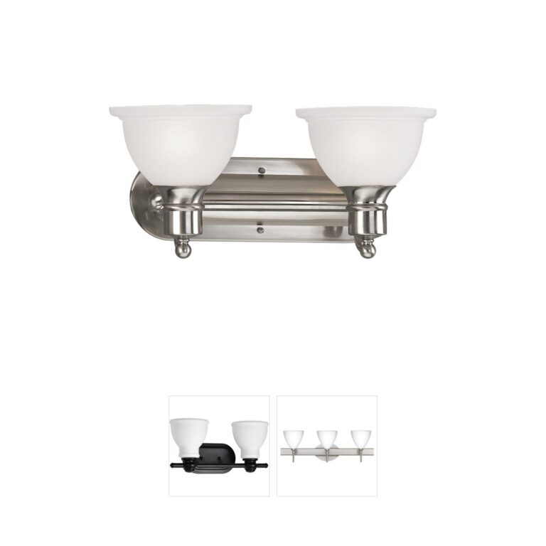 Progress Lighting Madison 2-Light Brushed Nickel Vanity with Etched Glass