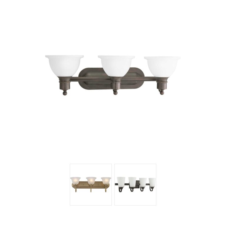 Progress Lighting Madison Antique Bronze Three-Light Vanity with Etched Glass