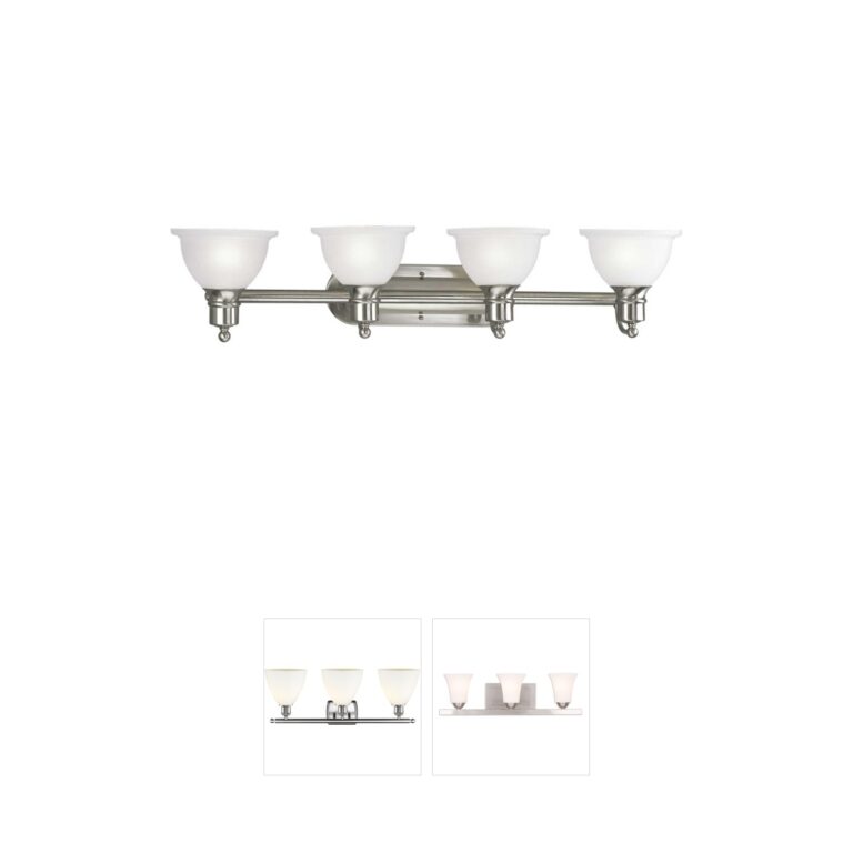 Progress Lighting Madison Etched Glass 4-Light Vanity in Brushed Nickel