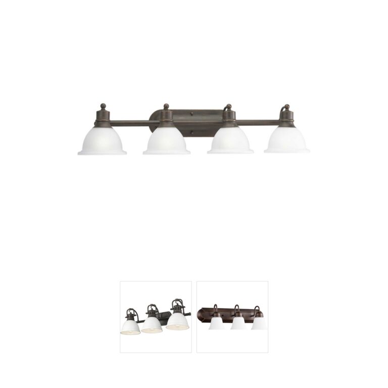 Progress Lighting Madison 4-Light Antique Bronze Vanity with Etched Glass