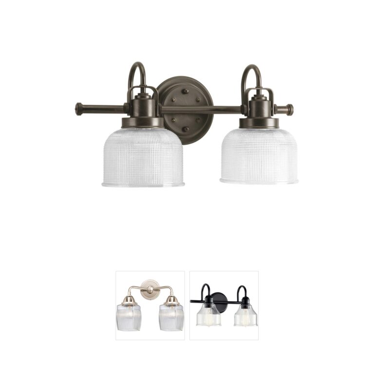 Progress Lighting Archie Venetian Bronze 2-Light Vanity with Prismatic Glass