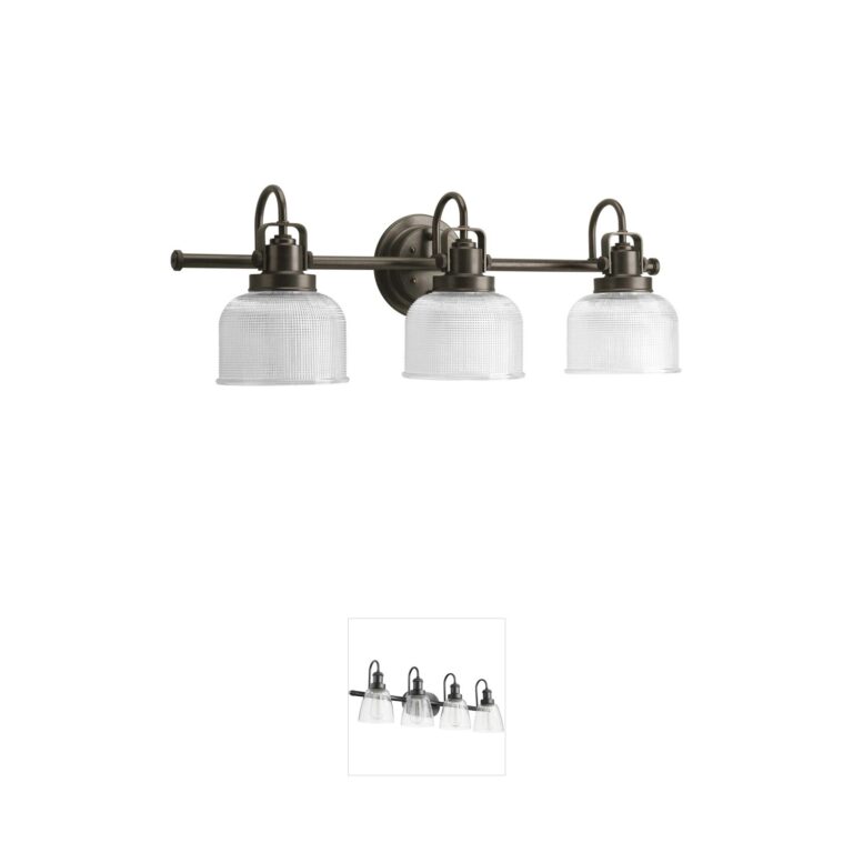 Progress Lighting Archie 3-Light Venetian Bronze Vanity with Clear Double Prismatic Glass