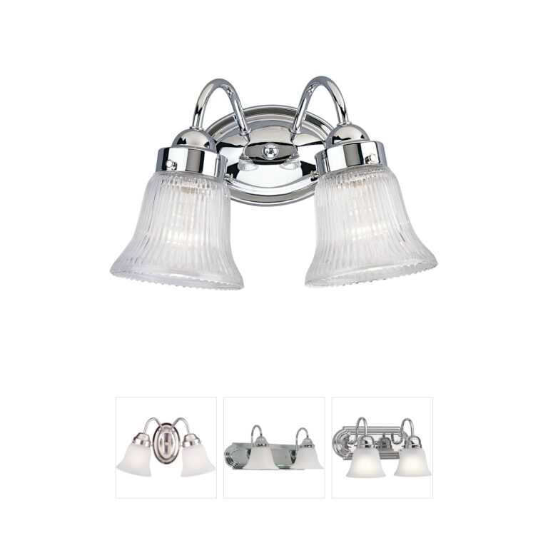 Progress Lighting Economy Fluted Glass Polished Chrome Two-Light Vanity