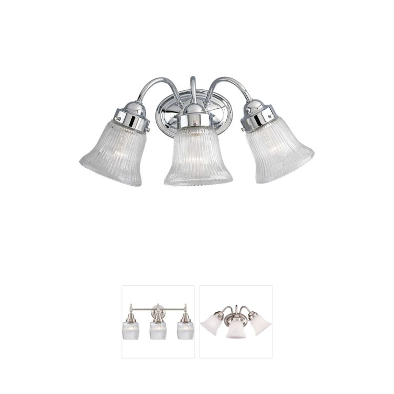 Progress Lighting Economy Fluted Glass Polished Chrome 3-Light Bath Vanity