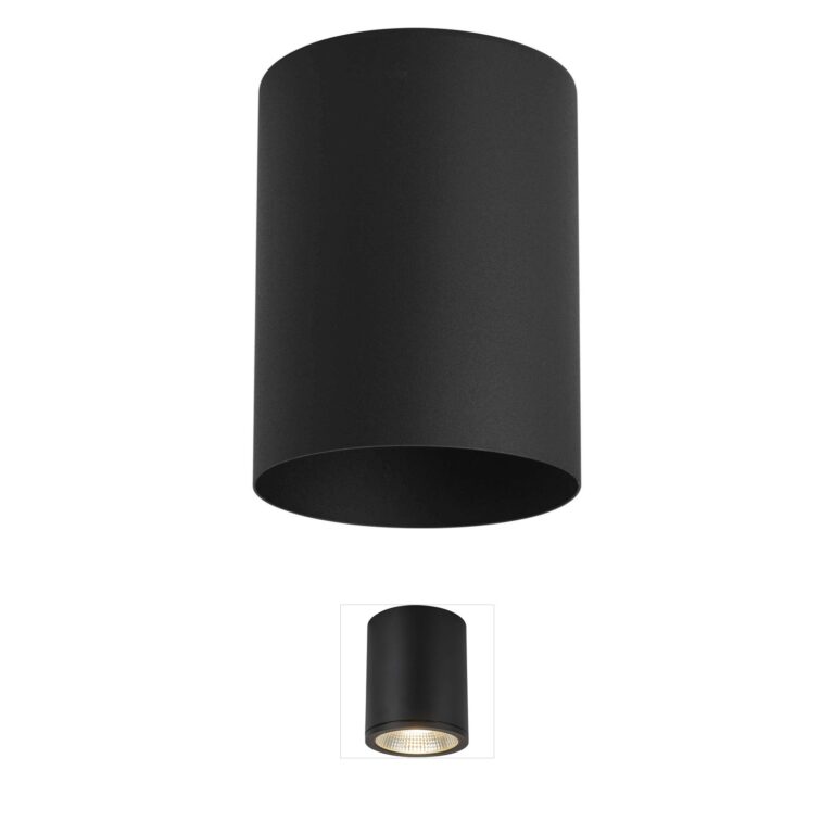 Progress Lighting Cylinder 5-Inch Black Aluminum Outdoor Ceiling Light