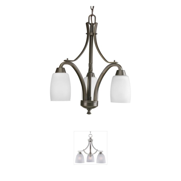 Progress Lighting Wisten Antique Bronze 3-Light Etched Glass Chandelier