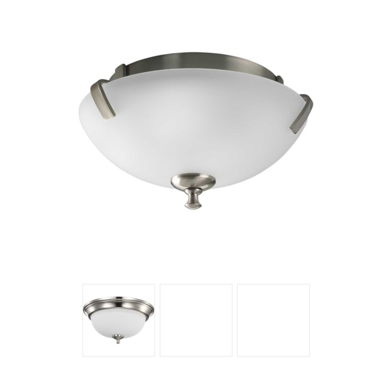 Progress Lighting Wisten 14-Inch Etched Glass Flush Mount in Brushed Nickel