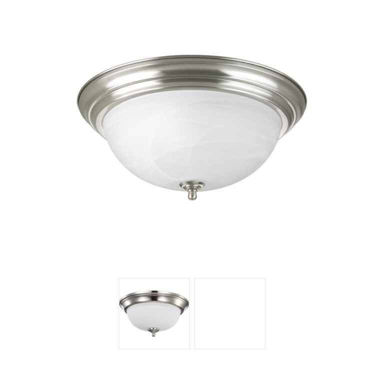 Progress Lighting Dome Glass CTC Brushed Nickel Alabaster Flush Mount