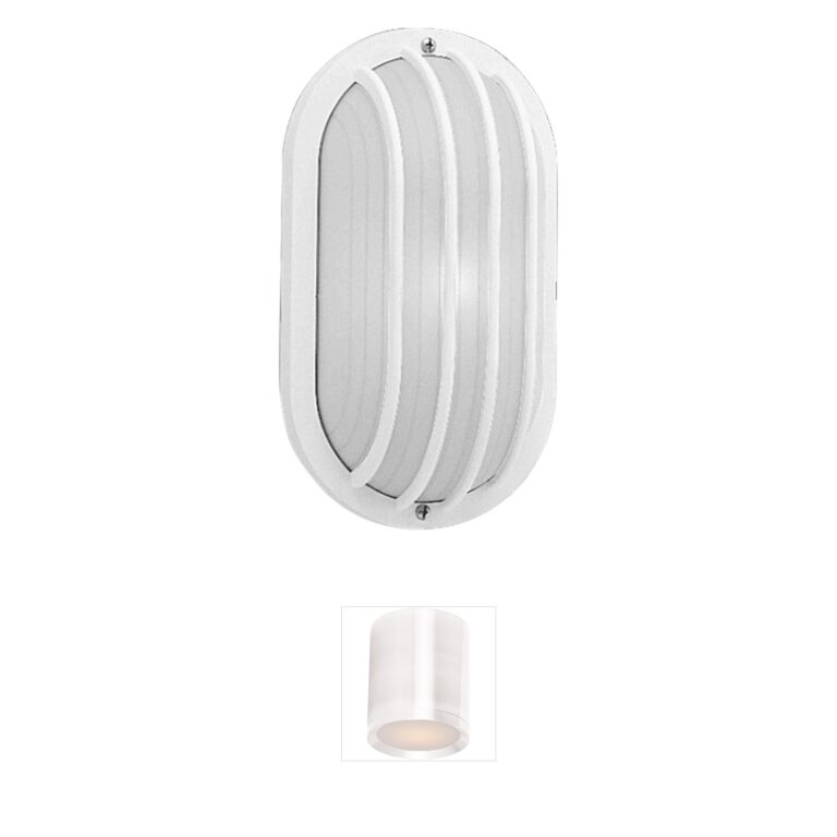 Progress Lighting Bulkheads 10.5-Inch White Polycarbonate Outdoor Flush Mount