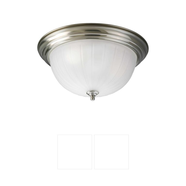 Progress Lighting Melon Brushed Nickel Etched Ribbed Flush Mount