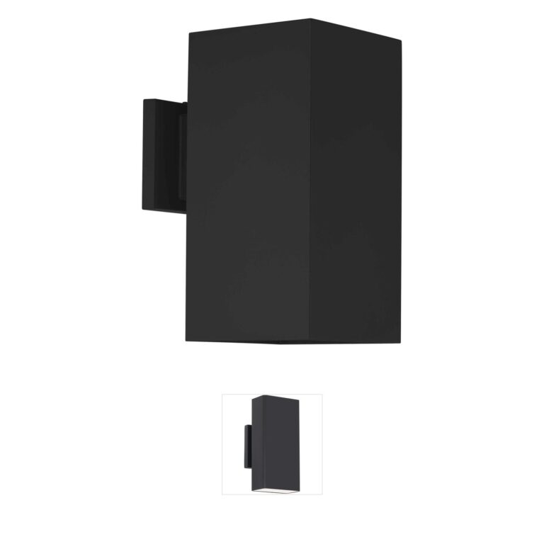 Progress Lighting Square Matte Black Outdoor Wall Light