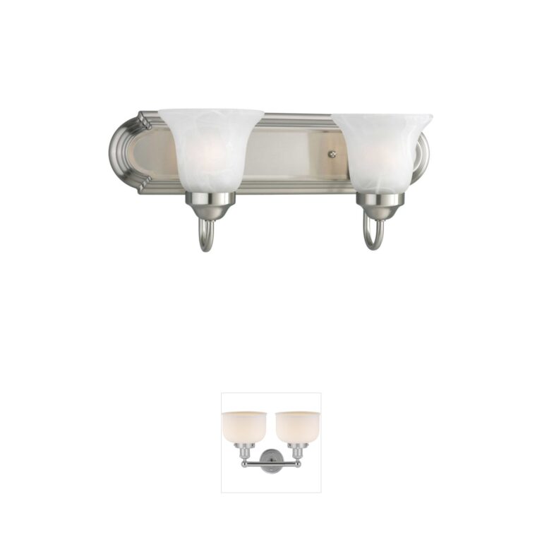 Progress Lighting Alabaster Glass Brushed Nickel Vanity Light