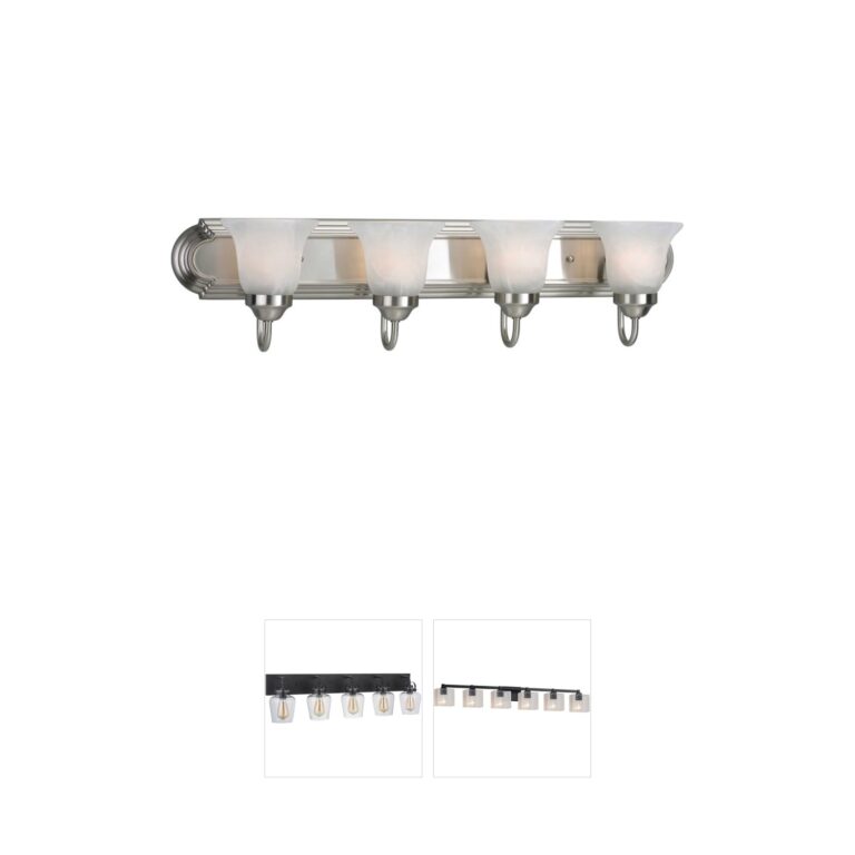 Progress Lighting Alabaster Glass 4-Light Brushed Nickel Vanity