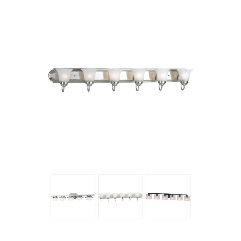 Progress Alabaster Glass Brushed Nickel 6-Light Vanity Light