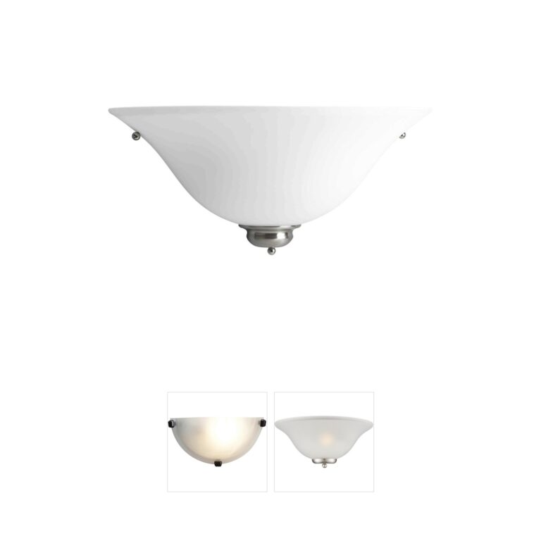 Progress Lighting Sconce in Brushed Nickel with Etched Glass
