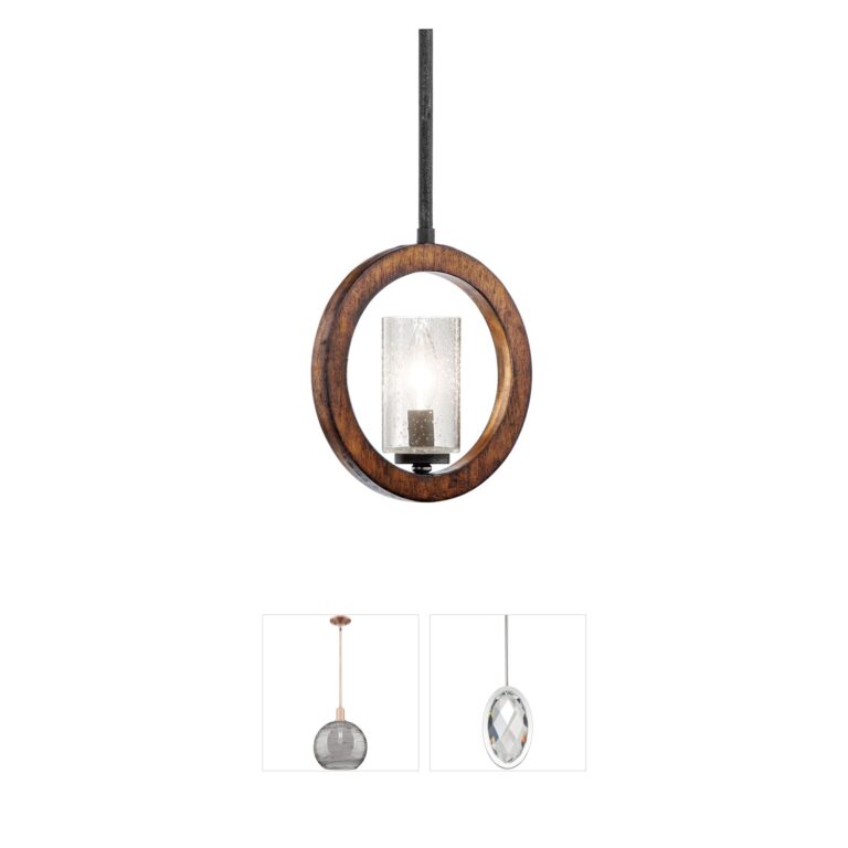 Kichler Grand Bank Auburn Stained Mini Pendant with Clear Seeded Glass