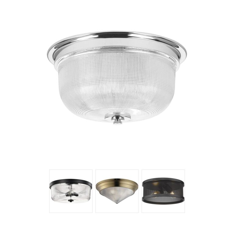 Progress Lighting Archie Polished Chrome Flush Mount with Prismatic Glass