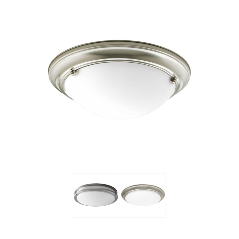 Progress Lighting Eclipse Two-Light Brushed Nickel Flush Mount with Satin White Glass