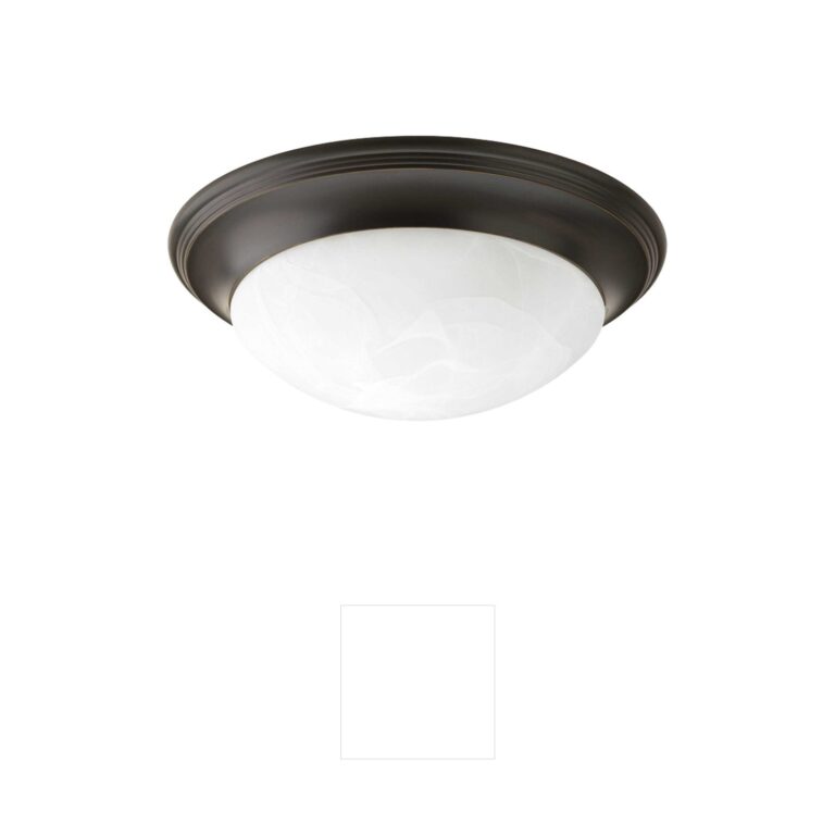 Progress Lighting Alabaster Glass Antique Bronze Flush Mount
