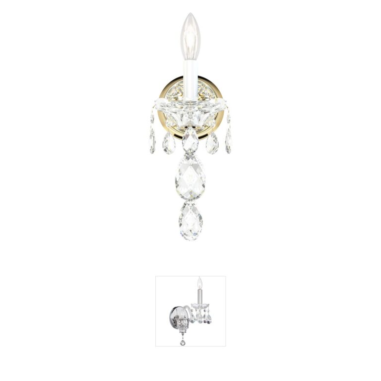 Schonbek Sterling Wall Sconce in Aurelia with Heritage Handcut Crystal
