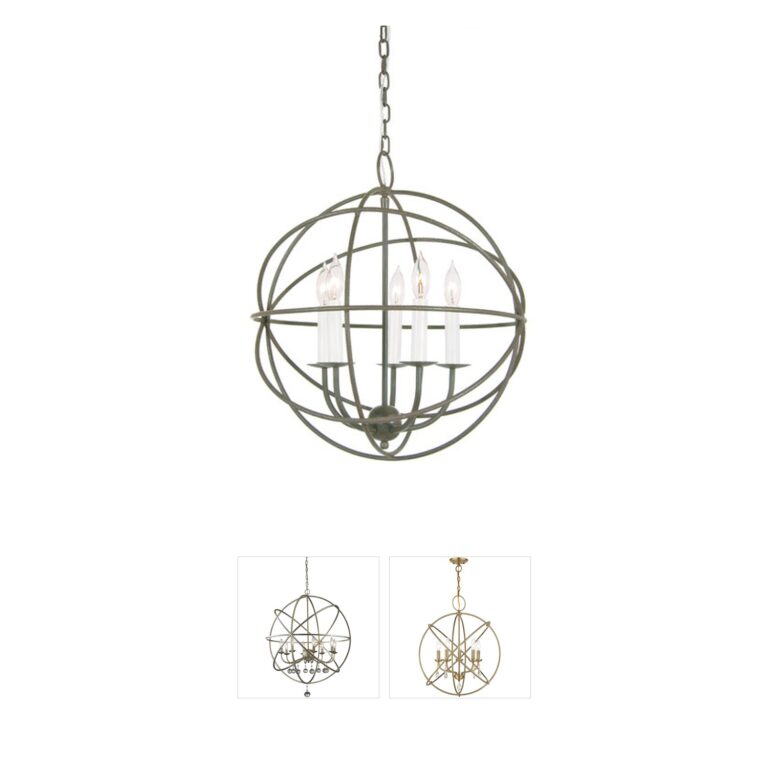 JVI Designs Globe Aged Silver Transitional Chandelier