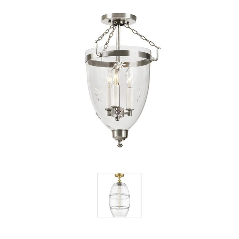 JVI Designs Danbury Pewter & Star Glass Semi-Flush Mount