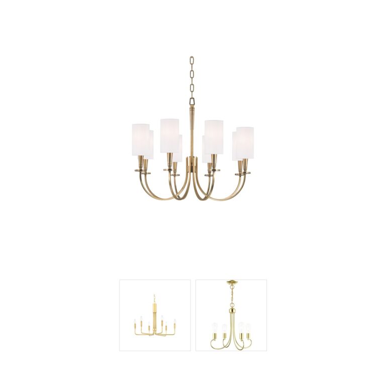 Hudson Valley Mason Aged Brass 8-Light Chandelier