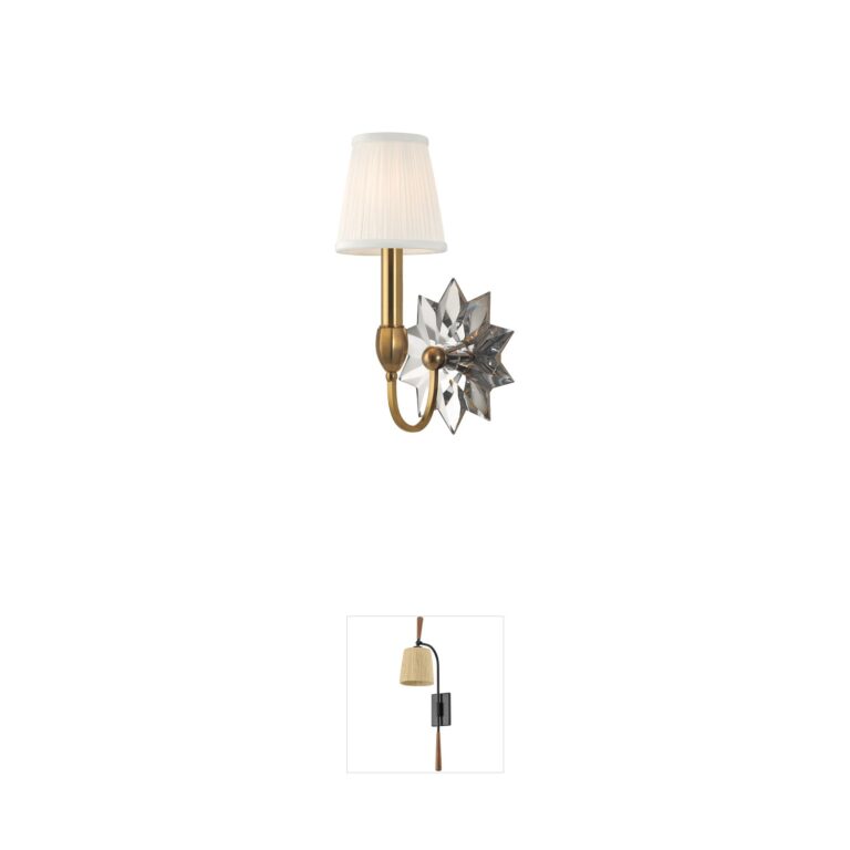 Hudson Valley Barton Aged Brass Silk Wall Sconce