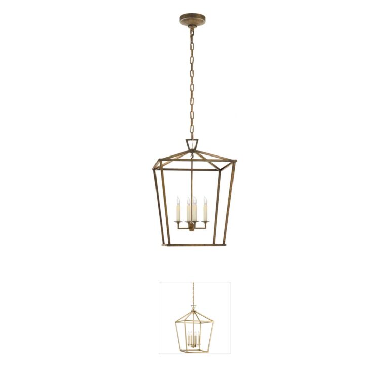 Visual Comfort Signature Collection Chapman & Myers Darlana Gilded Iron Medium Lantern