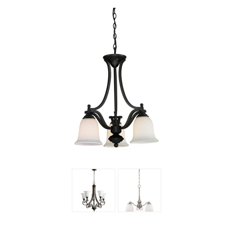 Z-Lite Lagoon 3-Light Matte Black Chandelier with Matte Opal Glass
