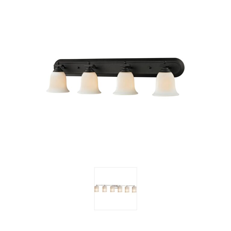 Z-Lite Lagoon 36-Inch Matte Black and Matte Opal Glass 4-Light Vanity