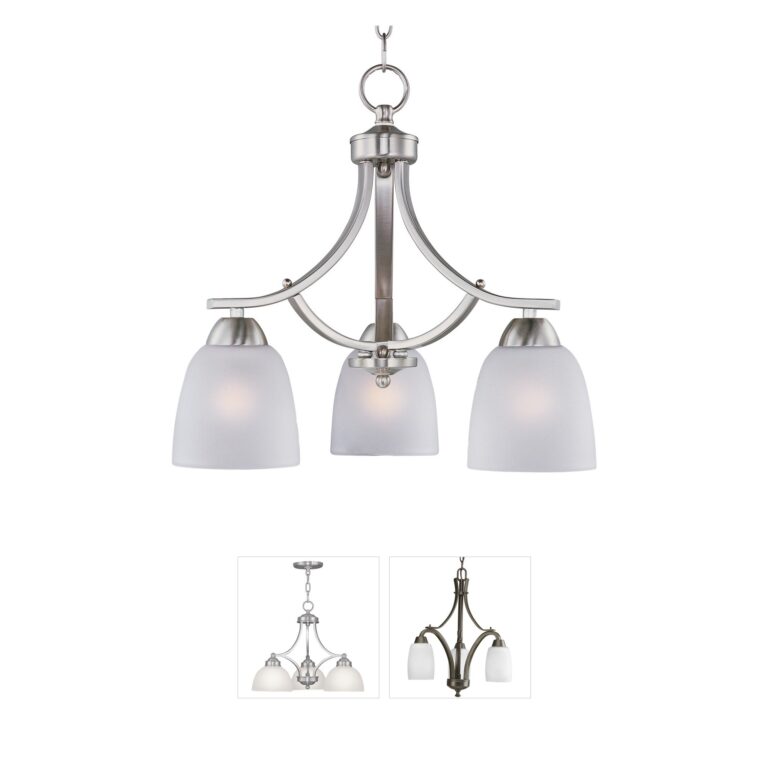 Maxim Lighting Axis 3-Light Satin Nickel Chandelier with Frosted Glass