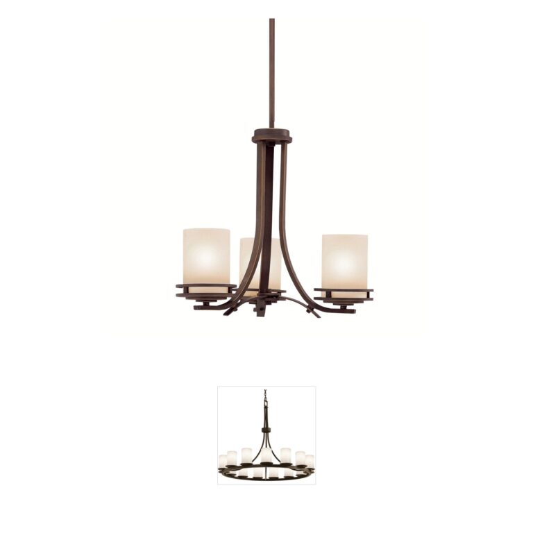 Kichler Hendrik 3-Light Olde Bronze Chandelier with Light Umber Glass