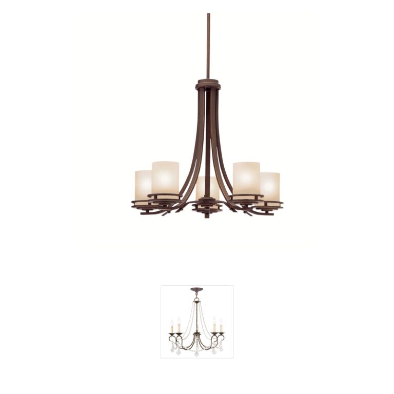 Kichler Hendrik 5-Light Olde Bronze Chandelier with Light Umber Glass