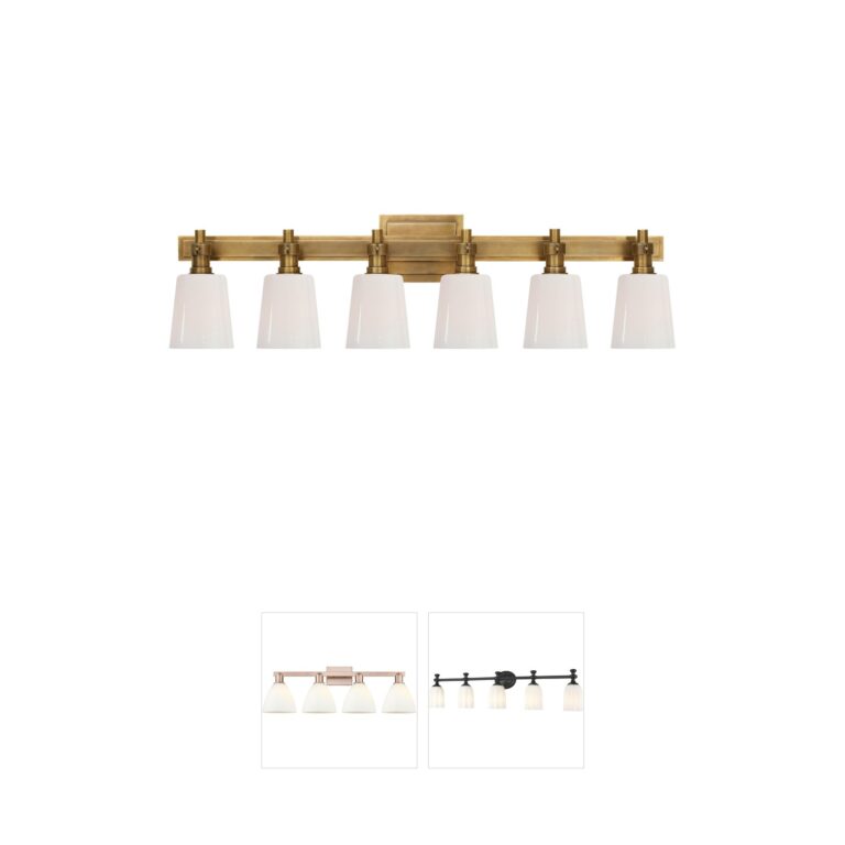 Visual Comfort Signature Collection Thomas O'Brien Bryant2 Hand-Rubbed Antique Brass Linear Bath Sconce