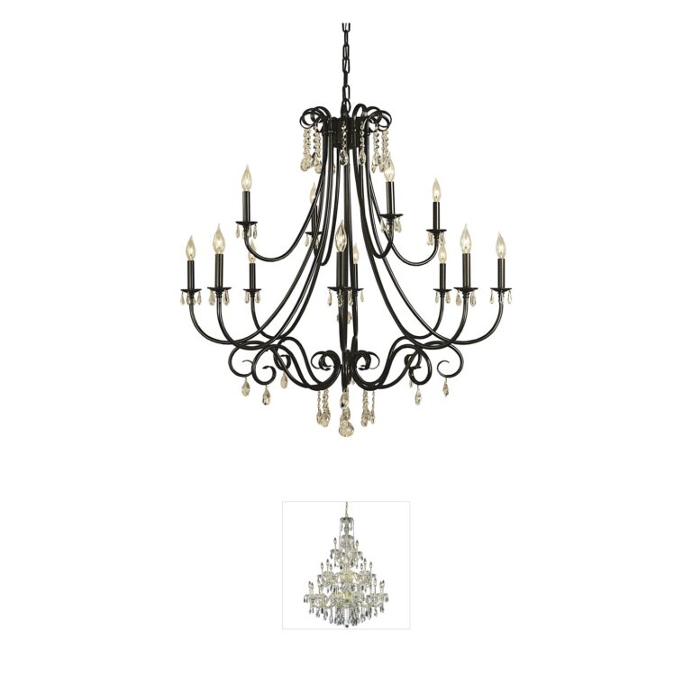 Framburg Liebestraum 12-Light Matte Black Foyer Chandelier
