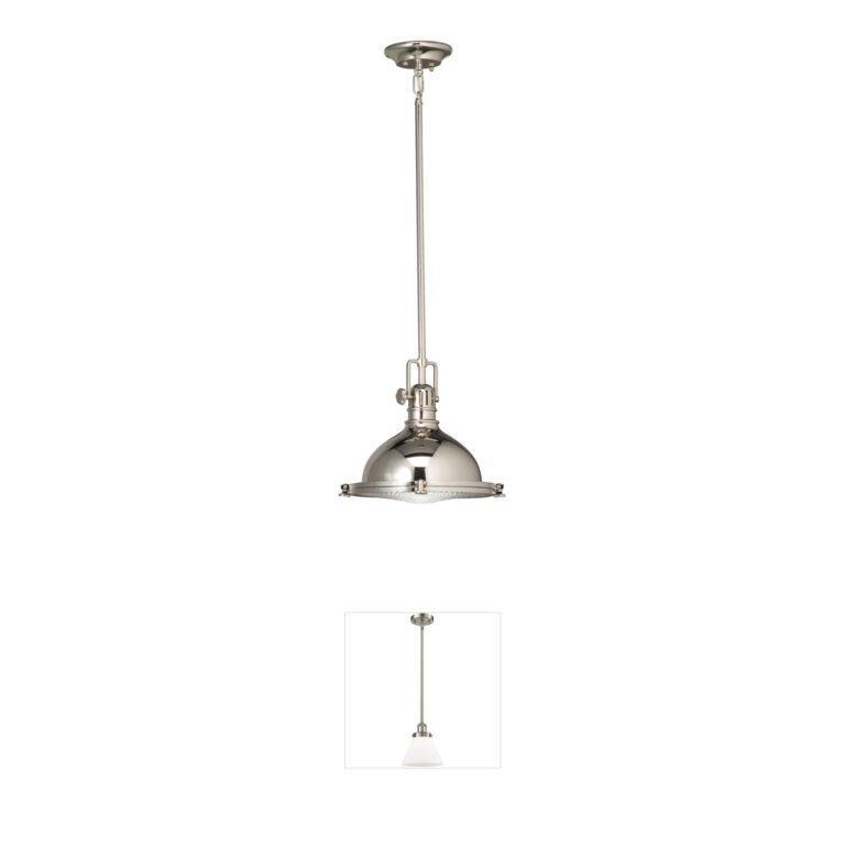 Kichler Hatteras Bay 11.75-Inch Polished Nickel Pendant with Fresnel Lens