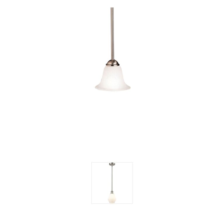 Kichler Dover 1-Light Brushed Nickel Mini Pendant with Etched Seeded Glass