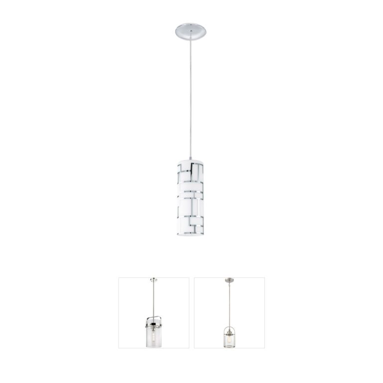 Eglo Bayman Chrome Mini Pendant with White Glass