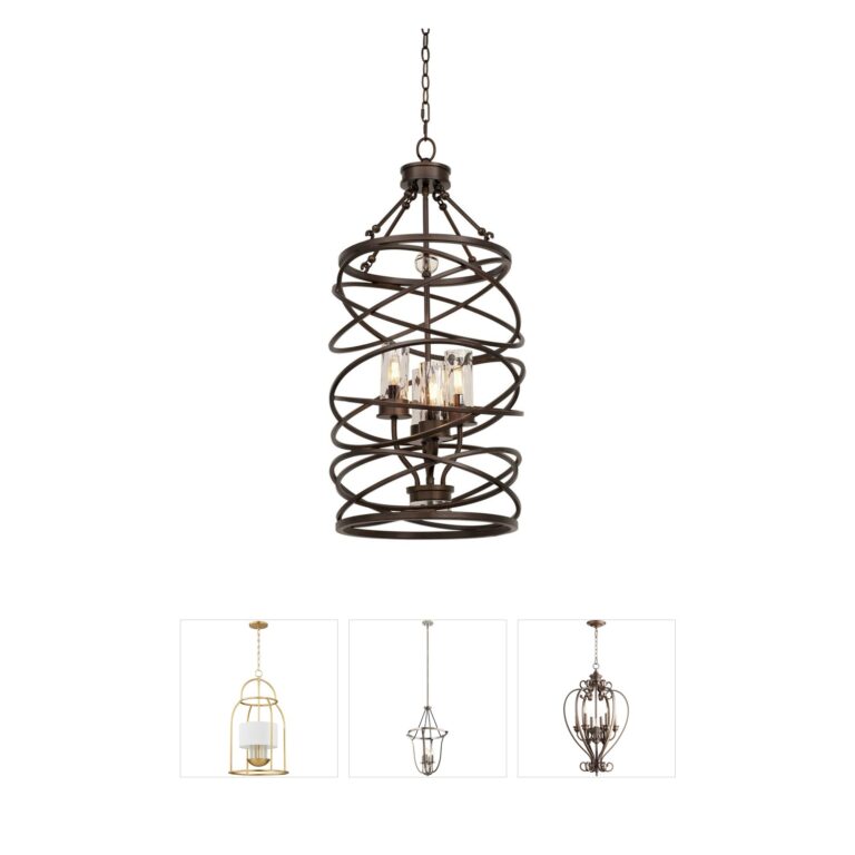 Kalco Eternity Etruscan Bronze & Crystal Foyer Pendant