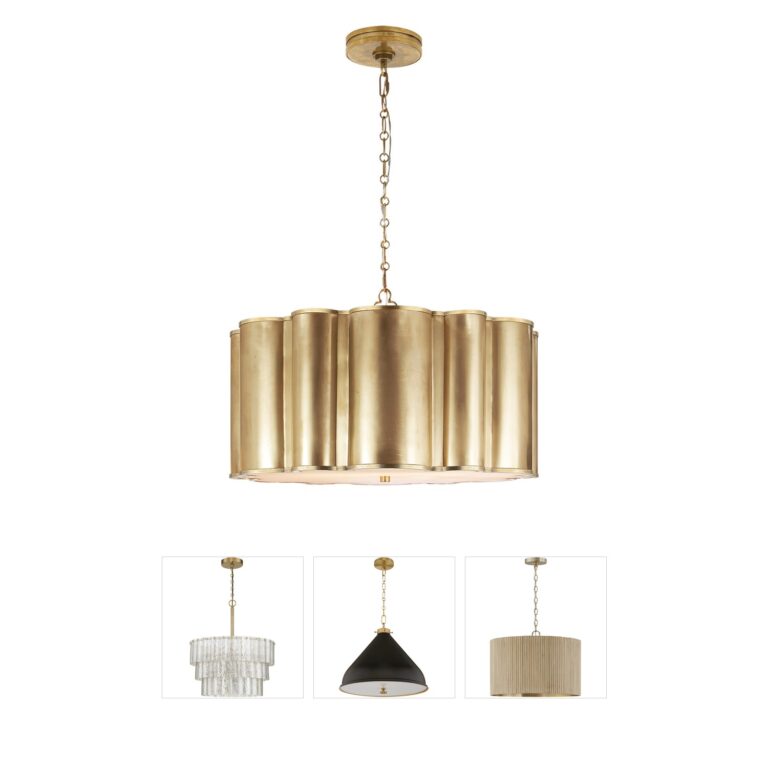 Visual Comfort Signature Collection Alexa Hampton Markos Brass Frosted Pendant