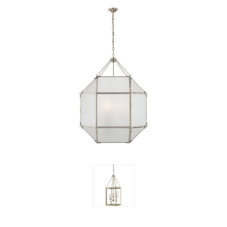 Visual Comfort Signature Collection Suzanne Kasler Morris Polished Nickel Frosted Glass Pendant