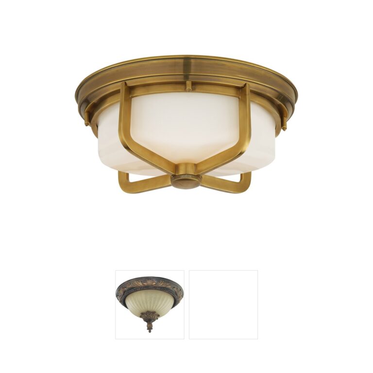 Visual Comfort Milton Hand-Rubbed Antique Brass Flush Mount