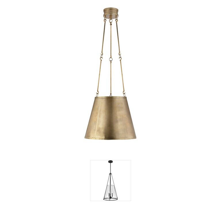 Visual Comfort Signature Collection Alexa Hampton Lily Natural Brass Hanging Shade