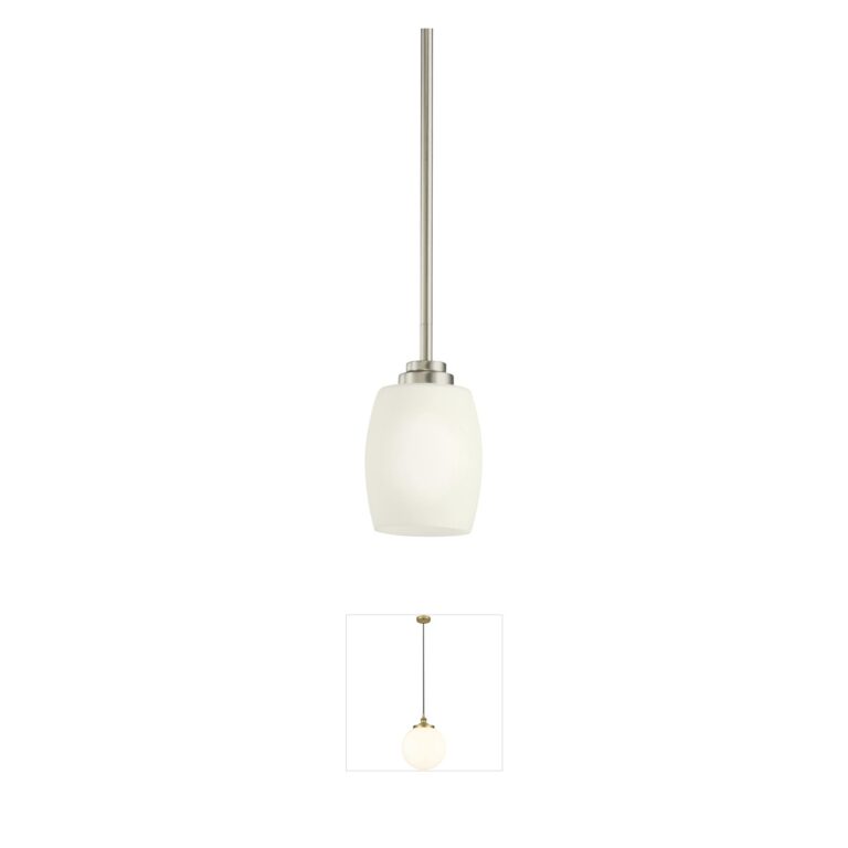 Kichler Eileen Brushed Nickel Mini Pendant with Satin Etched Cased Opal Glass