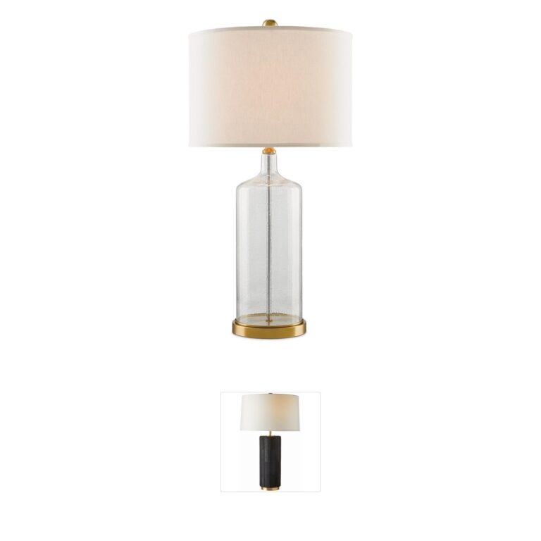 Currey & Company Hazel Seeded Glass and Brass Table Lamp